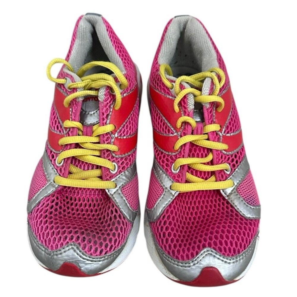 Newton Women Running Shoes US 8 Pink Yellow Mesh Lightweight Athletic Sneakers